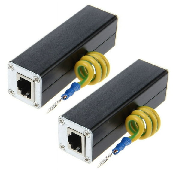 2X RJ45 Plug Ethernet Network Surge Protector Arrester 100MHz