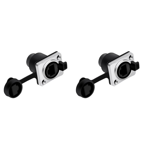 2X RJ45 Waterproof Network Connector 8P8C Female Panel Mount Sockets RJ45 Ethernet Connector(Style 1)