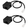 thumbnail image 1 of 2X RJ9 4P4C Male to Double Female Port Connector Headset Adapter Extension Cable Phone Adapter Cable Extension Cord,2 x RJ9 4P4C male to female adapter cable,Black, 1 of 5