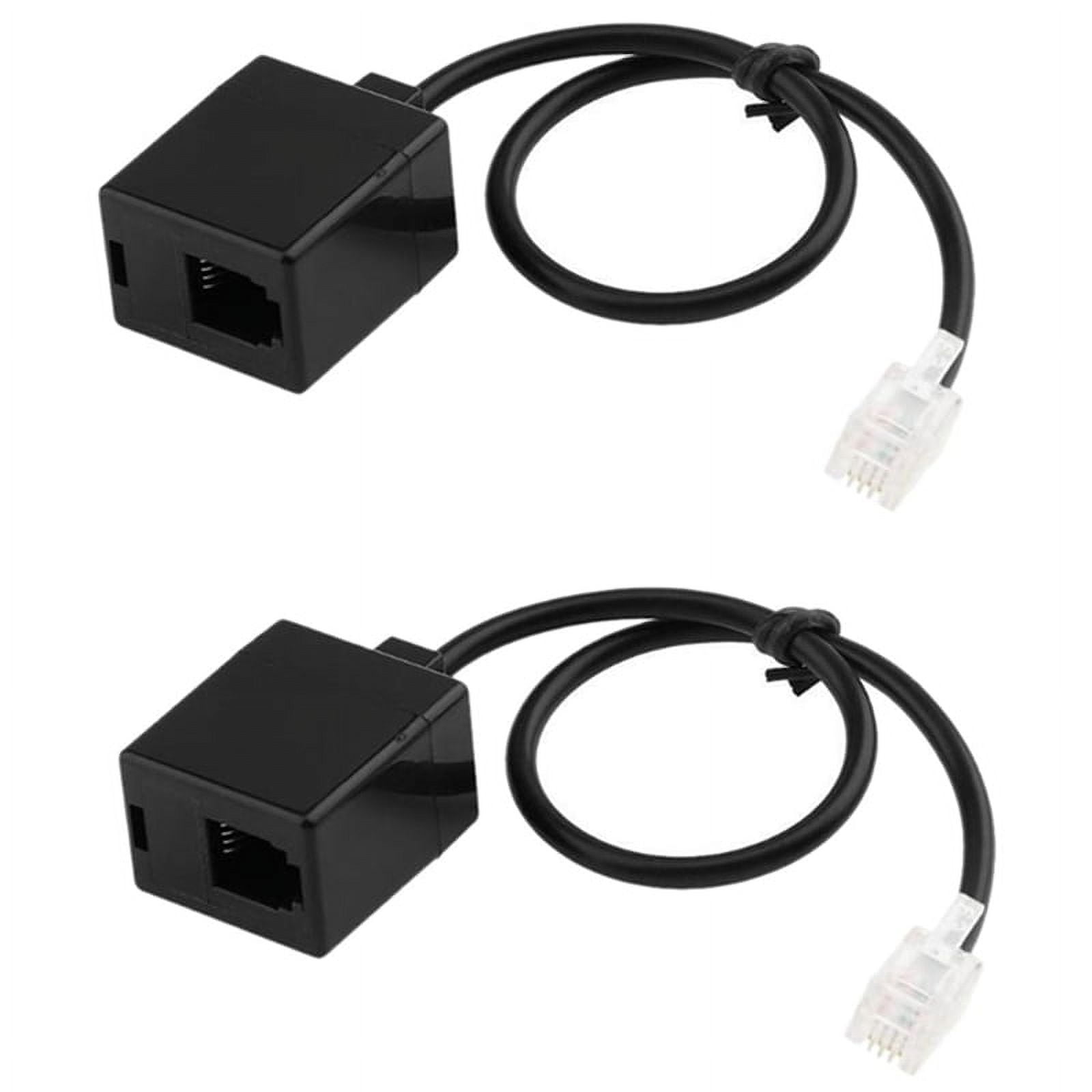 2X RJ9 4P4C Male to Double Female Port Connector Headset Adapter