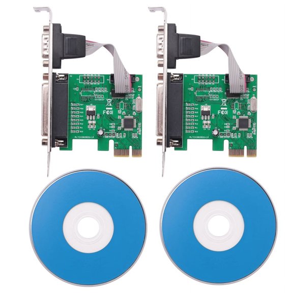 2X RS232 -232 Serial Port COM & DB25 Printer Parallel Port to PCI-E PCI Express Card Adapter Converter