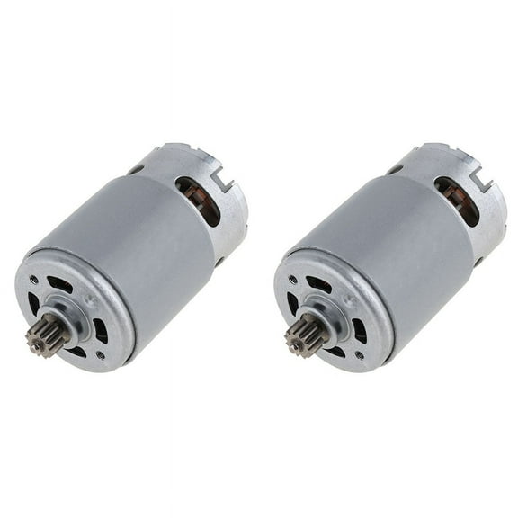 2X RS550 18V 19500 RPM DC Motor with Two-Speed 11 Teeth and High Torque for Electric Drill/Screwdriver,2 x 11Teeth DC Motor,Silver
