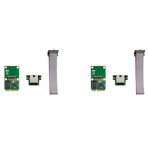 2X RTL8111F Mini PCIE Gigabit Network Card Single-Port Ethernet LAN Card Realtek 8111F Industrial Control Network Card,2 x Main Card 2 x Rj45 Terminal Board 2 x 19PIN Network Cable 2 x CD,Green