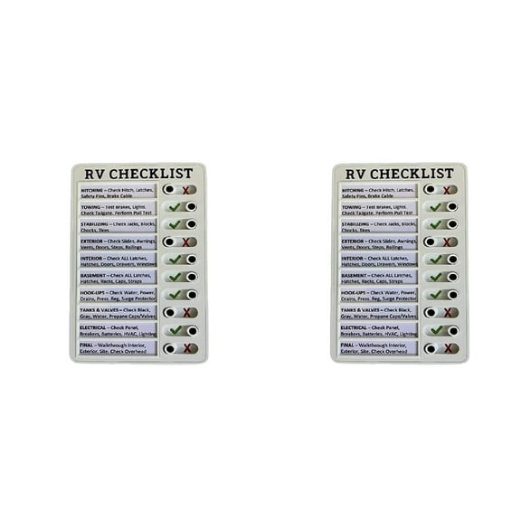 2X RV Memo Plastic Board, Detachable and Reusable Memo for Check Items and Form