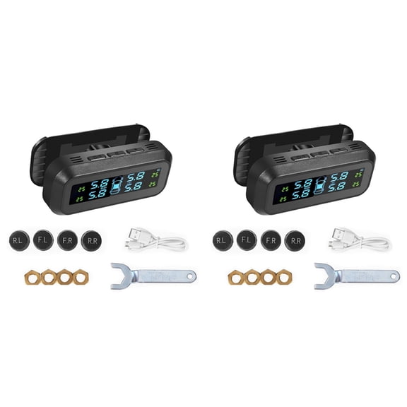 2X RV/Trailer Tire Pressure Monitoring System, RV TPMS with 4 External Sensors