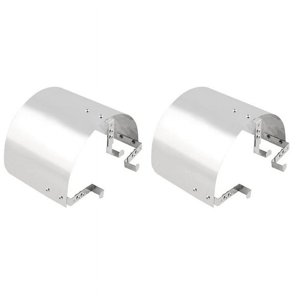 2X Racing Car Cold Air Intake Cone Sport Air Filter Cover Heat Shield for 2.5-5 Inch Neck Car Accessories,2 * Air Filter Heat Shield,silver