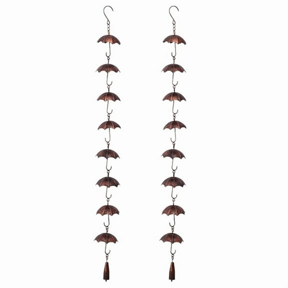 2X Rain Chains Metal Rain Chain Decorative Umbrella Rain Chain Bell Decor for Home,Replacement for Gutter Downspouts,2 x Umbrella Rain Chain Bell,random color