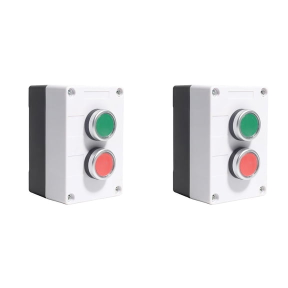 2X Rain Proof Up-Down Switch Control Station, Momentary Push Button Station Red Green Sign Pushbutton Switches