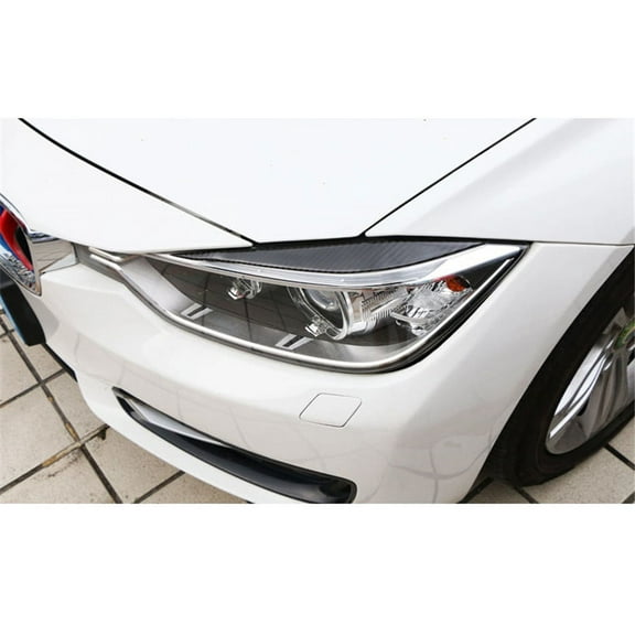 2X Real Carbon Fiber Car Headlights Eyebrows Sticker For BMW F30 320i 325i 316i