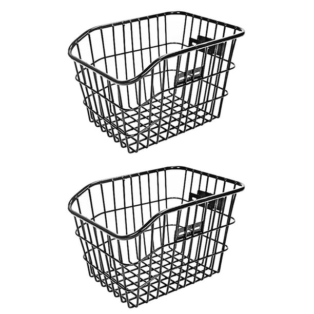 2X Rear Bike Basket Waterproof Capacity Metal Wire Bicycle Basket for