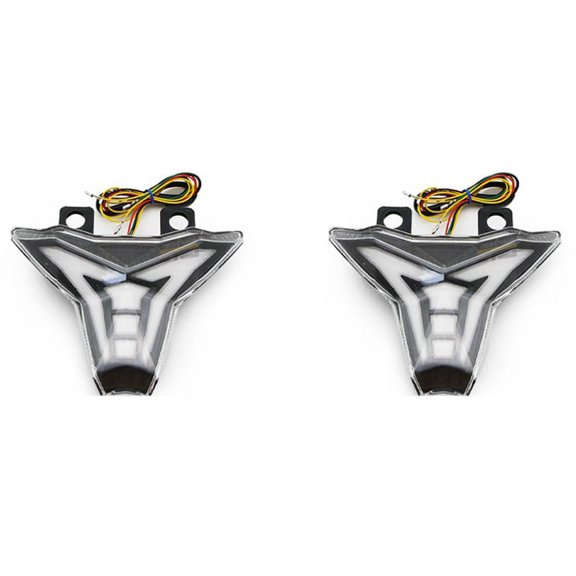 2X Rear LED Integrated Tail Light Brake Light Turn Signal Indicator for Z1000 250 400 2014-2019,2 x Motorcycle Tail Light,Black&Transparent