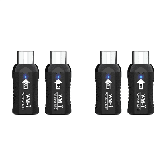 2X Rechargeable Midi Wireless Guitar System Audio Receiver Transmitter Wireless Midi Adapter for Digital Piano Keyboard