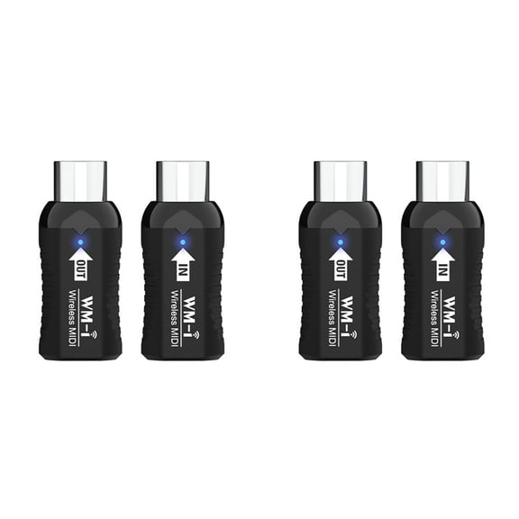 2X Rechargeable Midi Wireless Guitar System Audio Receiver Transmitter Wireless Midi Adapter for Digital Piano Keyboard