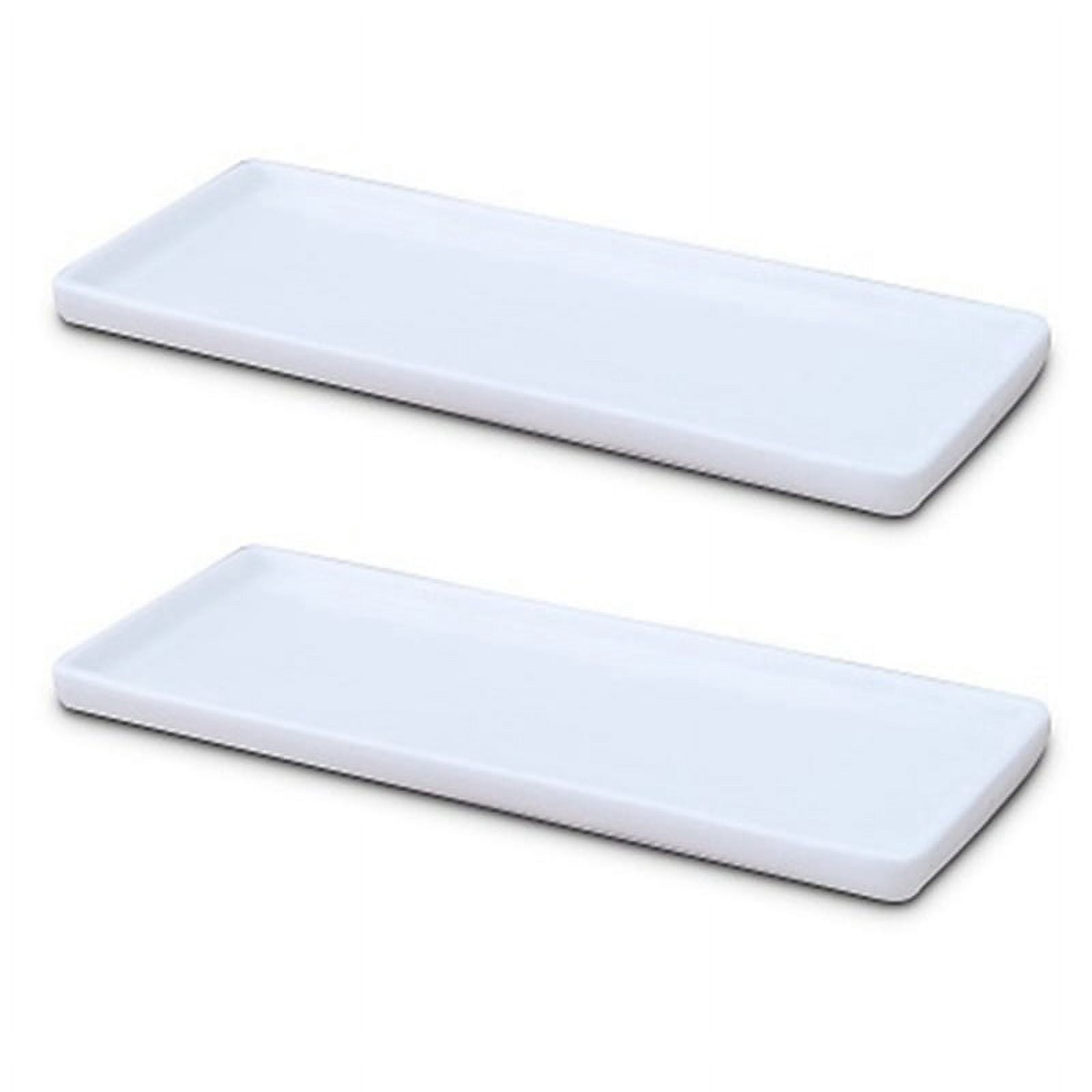 2X Rectangular Ceramic Tray Plate White Porcelain Rectangular Plate ...