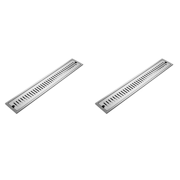 2X Rectangular Linear Shower Floor Drain Long Drainage Channel for Hotel Bathroom Kitchen 20cm