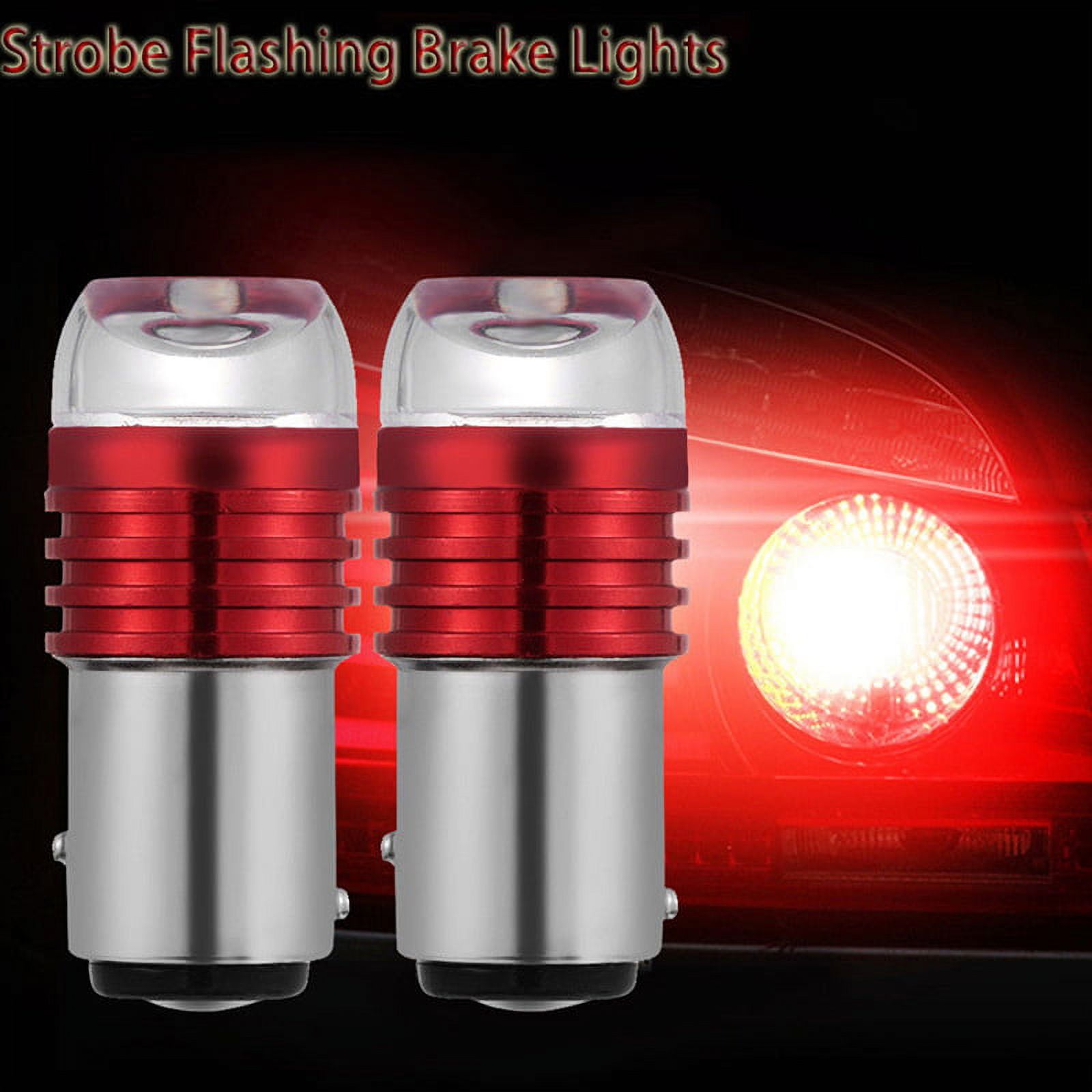 2X Red 1157 BAY15D P21/5W Strobe Flash Light Brake Blink Led Tail