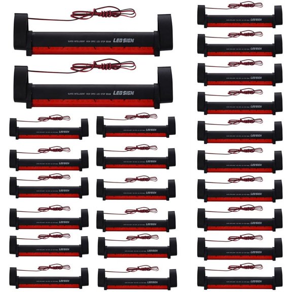 2X Red 24 LED Car Vehicle Third Brake Stop Tail Light Lamp Bar DC 12V