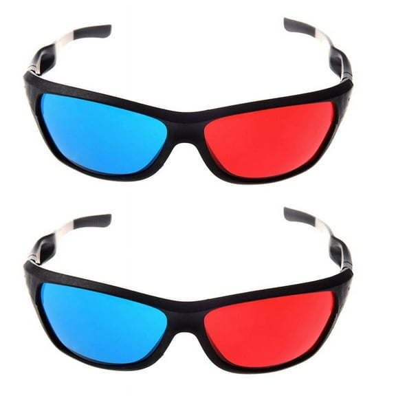 2X Red-Blue / Cyan Anaglyph Simple Style 3D Glasses 3D Movie Game (Extra Upgrade Style)