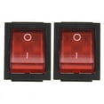thumbnail image 1 of 2X Red Light 4 Pin DPST ON/OFF Snap in Rocker Switch 15A/250V 20A/125V AC 28x22mm,2 x Rocker Switch,Black& Red, 1 of 8