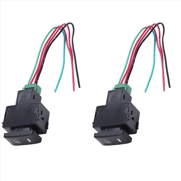 2X Red Pilot Lamp 4 Wired Fog Light Switch for Black,2 x Fog Light Switch,Black