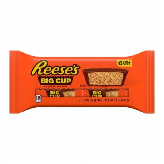 2X-Reese's Big Cup Milk Chocolate Peanut Butter Cups - 1.4 oz - 6 ct