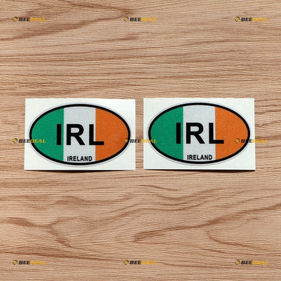 2X Reflective 3" Ireland Irish IRL Oval Code Decal Sticker Car Vinyl