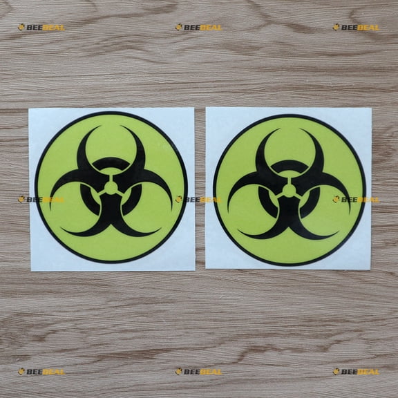 2X Reflective 4" Biological Hazard Biohazards Decal Sticker Car Vinyl Round