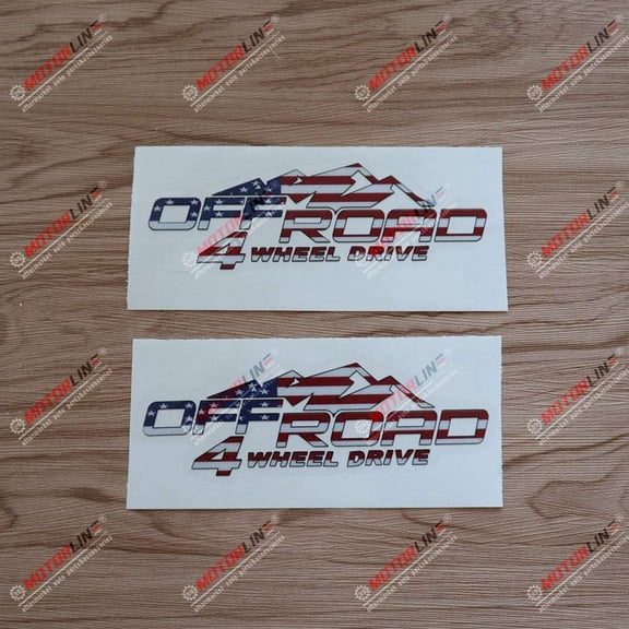 2X Reflective 6" 4WD American USA Flag 4X4 Off Road Decal Sticker Car Vinyl