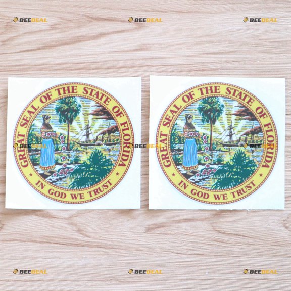 2X Reflective 6" Seal of Florida US Sunshine State Decal Sticker Car Vinyl