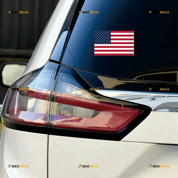 2X Reflective 6" United States American Flag USA Decal Sticker Car Vinyl