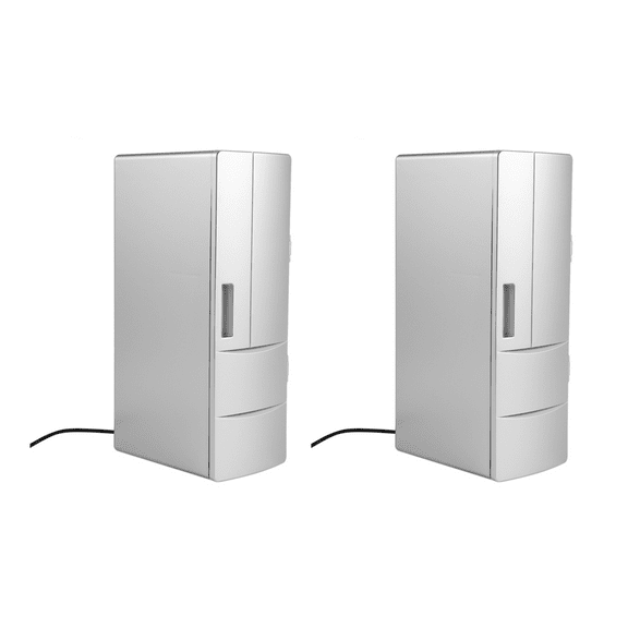 2X Refrigerator Mini USB Fridge Freezer Cans Drink Beer Cooler Warmer Travel Refrigerator Icebox Car Office Use Portable