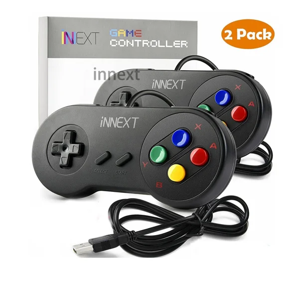 2X Remote Snes Gamepad For Windows Pc Mac Raspberry Pi Usb Wired Game Controller