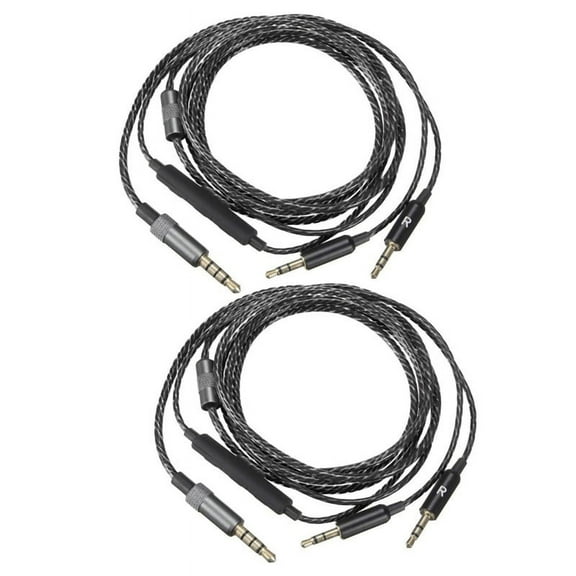 2X Replacement Mic Cable for Master Tracks Hd V8 V10 V12 X3 Headphones,2 x Headphone cable For Sol Republic Master Tracks HD V8 V10 V12 X3,Black