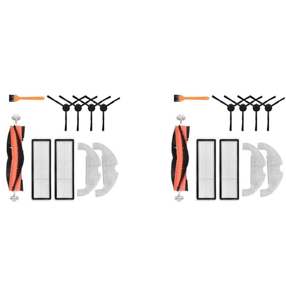 2X Replacement Parts Kits for Mi Robot Vacuum-Mop 2 Ultra STYTJ05ZHM Robotic Vacuum Cleaner,2 * Roller brush 4 * Filters 4 * Mop cloths 8 * Side brushes 2 * Cleaning brush,as shown