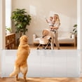thumbnail image 1 of 2X Retractable Baby Gate, TULILLO 48in Tall Baby Safety Gate, 120" Wide Baby Gate Dog Gate for Stair, Doorway, Auto-Lock, White, 1 of 9