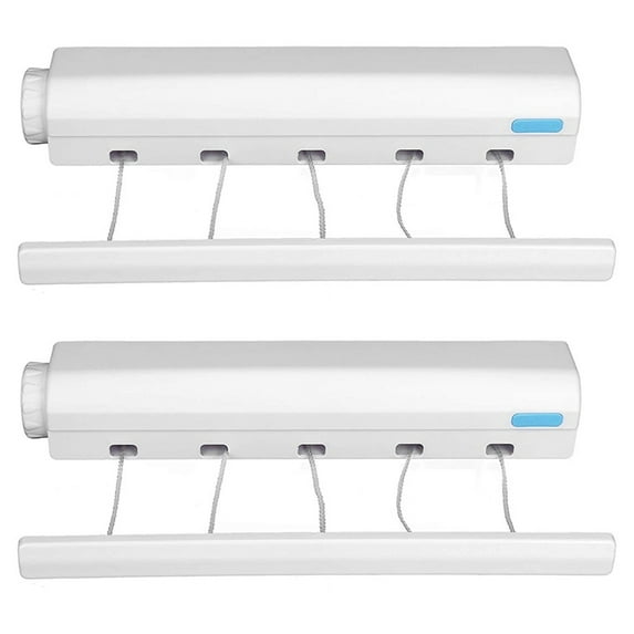 2X Retractable Clothesline Telescopic Indoor Outdoor Wall Mounted ...