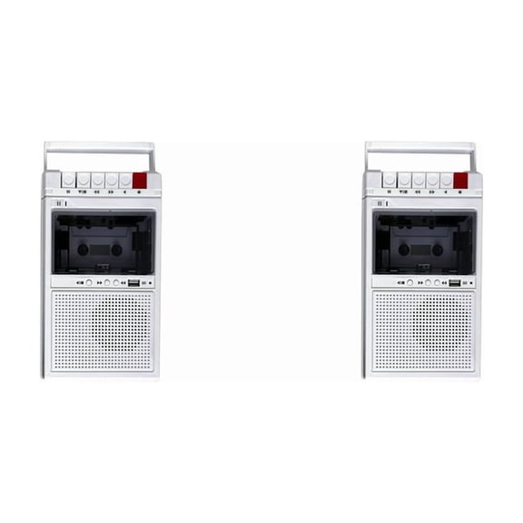 2X Retro Cassette Recorder and Player Supports Internal and External Recording and USB Transcription