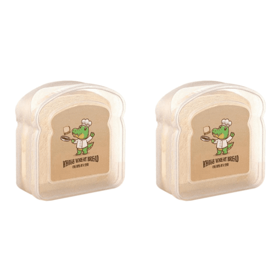 2X Reusable Sandwich Container Sealed Food Container Transparent Bread Box Food Portable Toast Sandwich Box B