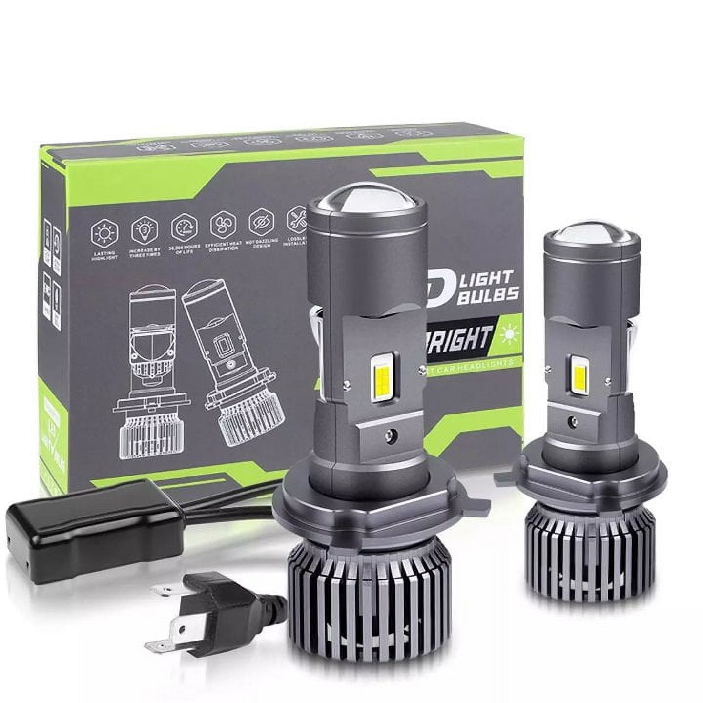 2X Rhd H4 9003 Bi-Led Projector Lens Headlight Retrofit Hi-Lo Bulb 50000Lm 100W
