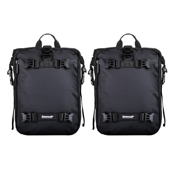 2X Rhinowalk Pannier Bag Bicycle Waterproof Motorbike Bag Road Rear Rack Cycling Rear Bag Backpack 10L(Black)