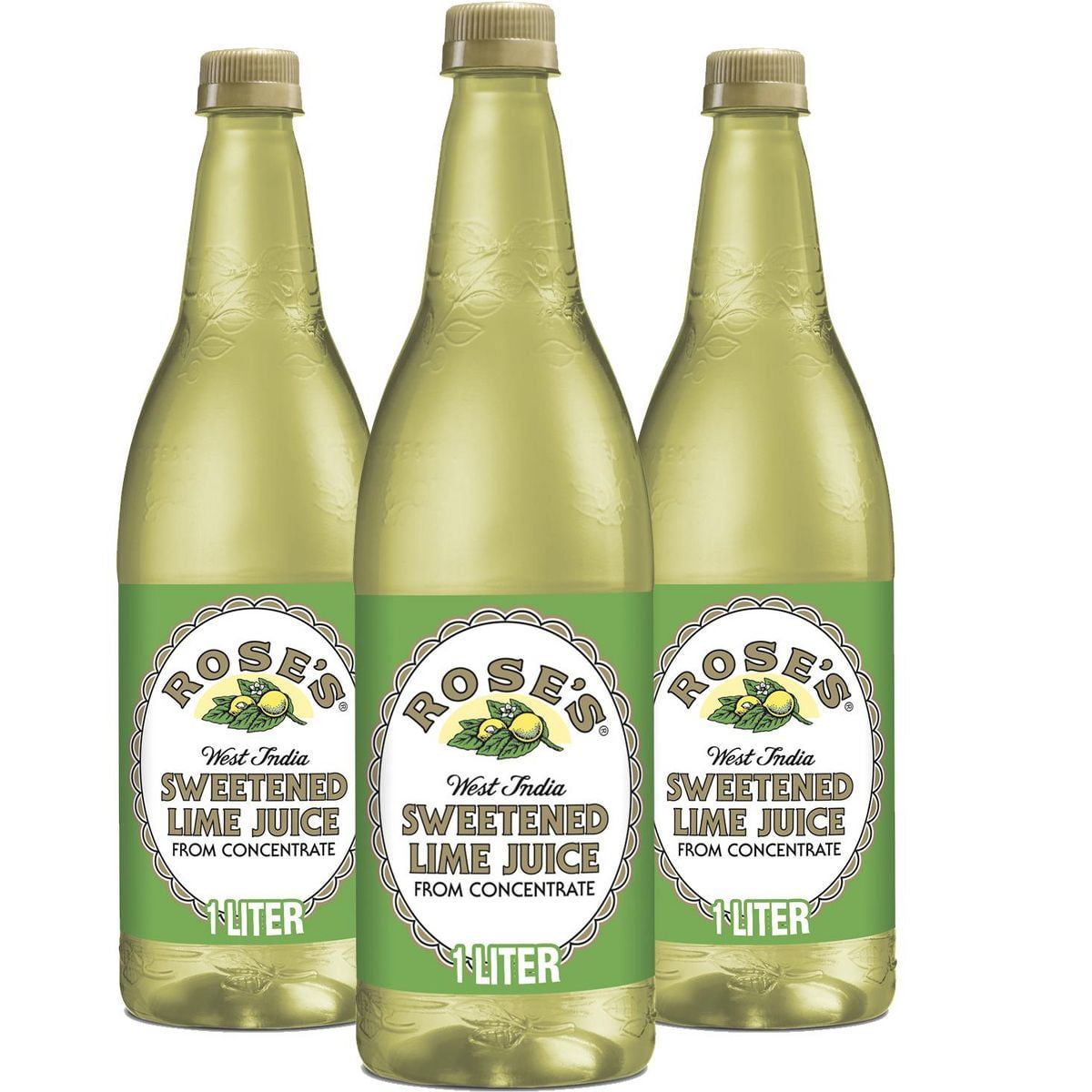 2X Rose’s Sweetened Lime Juice 3 Pack 1 Liter Bottle, Perfect for