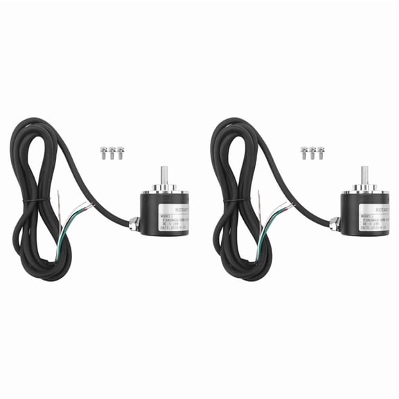 2X Rotary Incremental Encoder 38S6G5-B-G24N AB 2-Phase Connection 50P/R 5-24V Solid Shaft DC Open Collector NPN Output