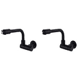 2X Rotating Black Wall Mounted Single Cold Water Mixer Solid Brass Sink