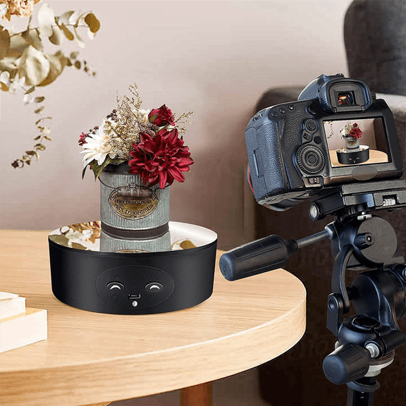 2X Rotating Display Stand, 360 Degree Automatic Mute Turntable for Photography Display,Figures Collections Display