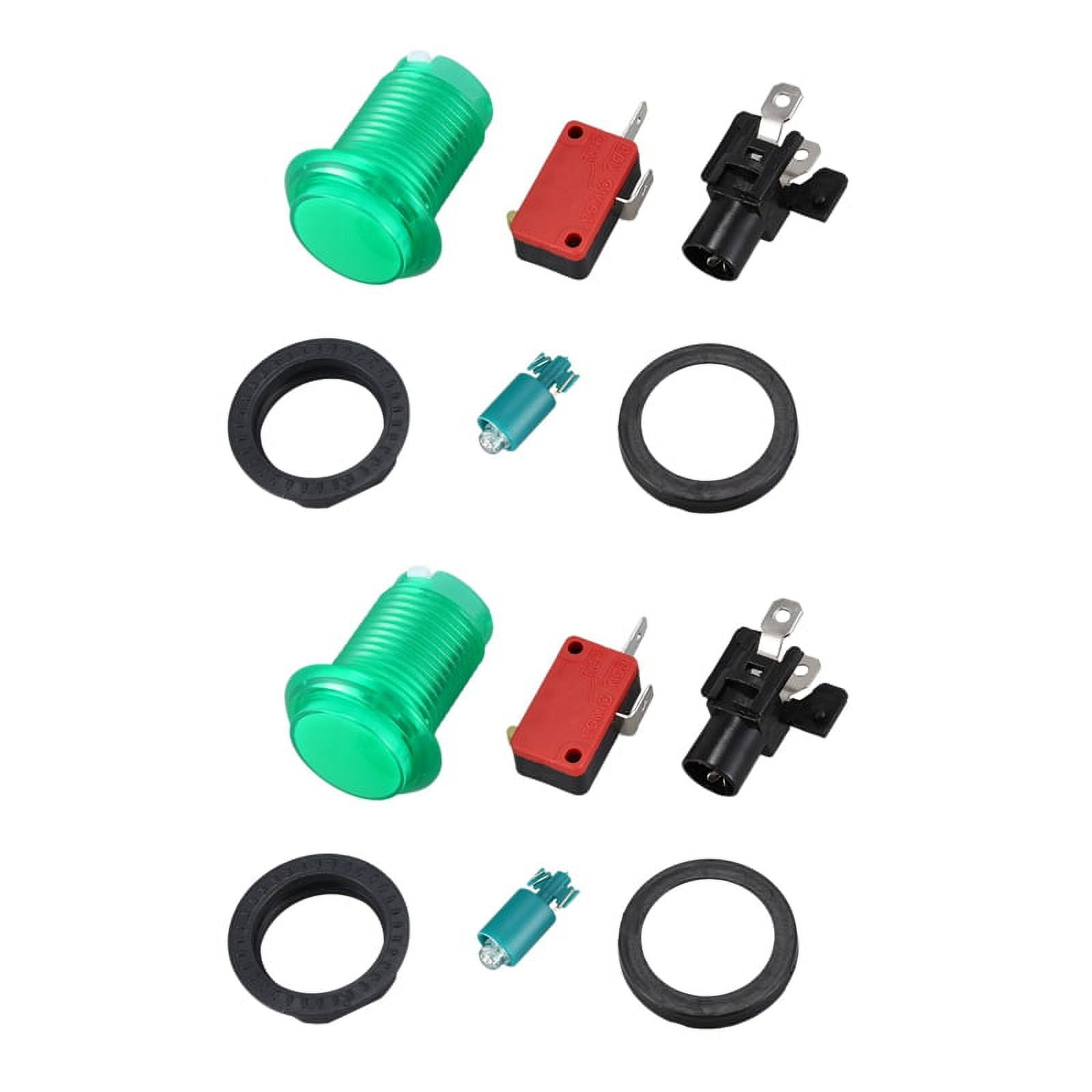 2X Round Lit Illuminated Button Switch LED Light 5V/12V Color:Green ...