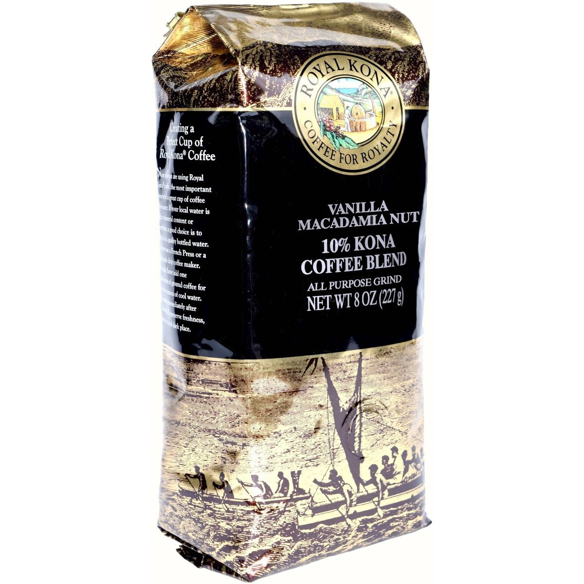 2X Royal Kona Vanilla Macadamia Nut Medium Roast Ground Coffee 8oz