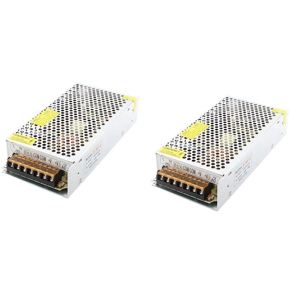 2X S-180-12 LED Strip Light Display Switch Power Supply DC 12V 15A 180W,2 x LED Switching Power Supply,Silver Tone