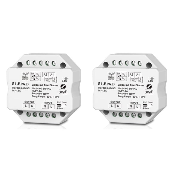2X S1-B Tuya Zigbee  AC Triac Dimmer LED Controller Push Switch Control 110V 220V 230V for  Assistant
