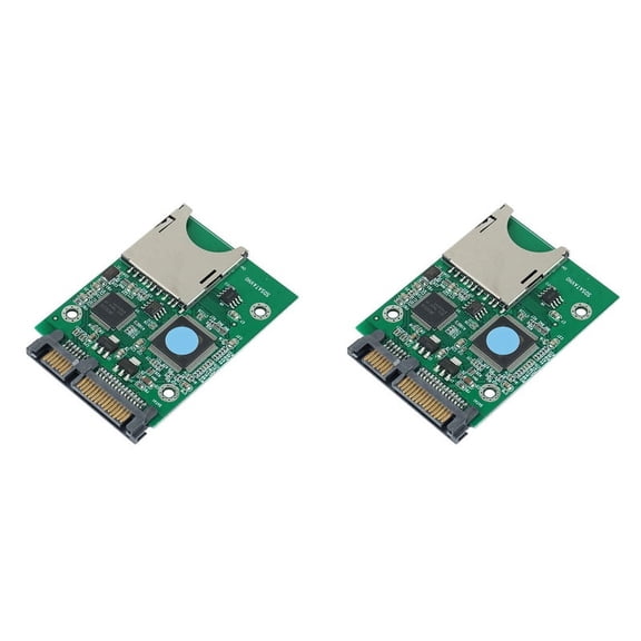 2X SD SDHC Secure Digital MMC Memory Card to 7+15P SATA Serial Converter Adapter No Driver Required