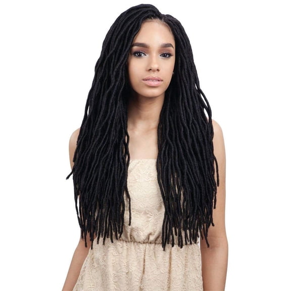 2X SOFT WAVY FAUX LOC 20" (6-Pack, 1B) - Synthetic Crochet Braid Dread Locks